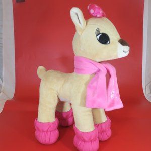 Rudolph The Red Nosed Reindeer Clarice Plush Stuffed Animal Pink Scarf Bow